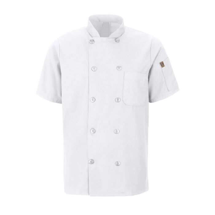 RED KAP® CHEF DESIGNS® SHORT SLEEVE CHEF COAT WITH OILBLOK + MIMIX™ Thumbnail
