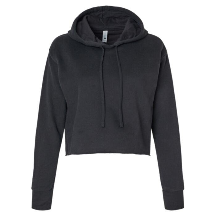 Women's Laguna Sueded Raw Edge Crop Hoodie Sweatshirt Thumbnail