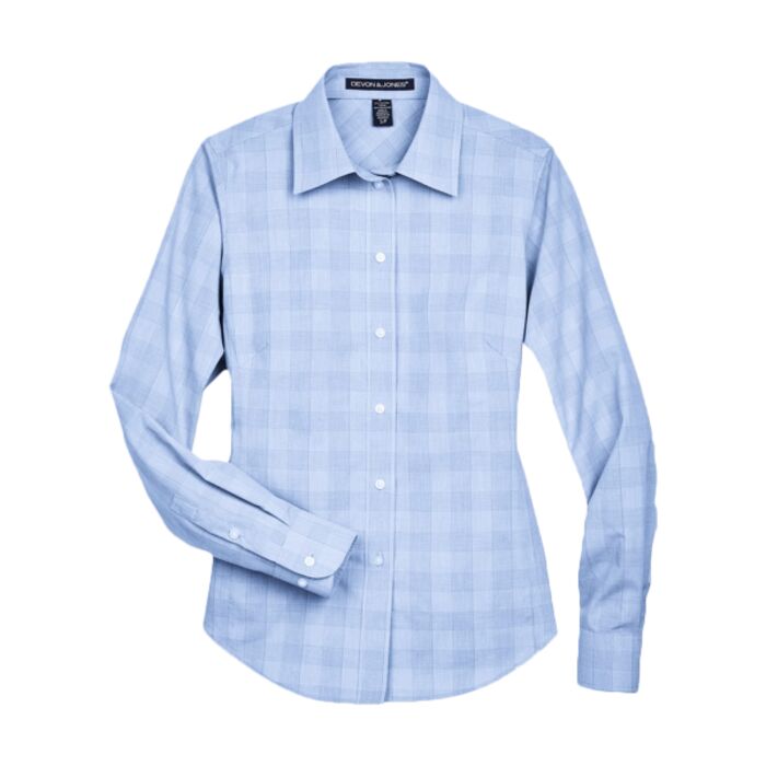Women's Crown Collection® Glen Plaid Woven Dress Shirt Thumbnail